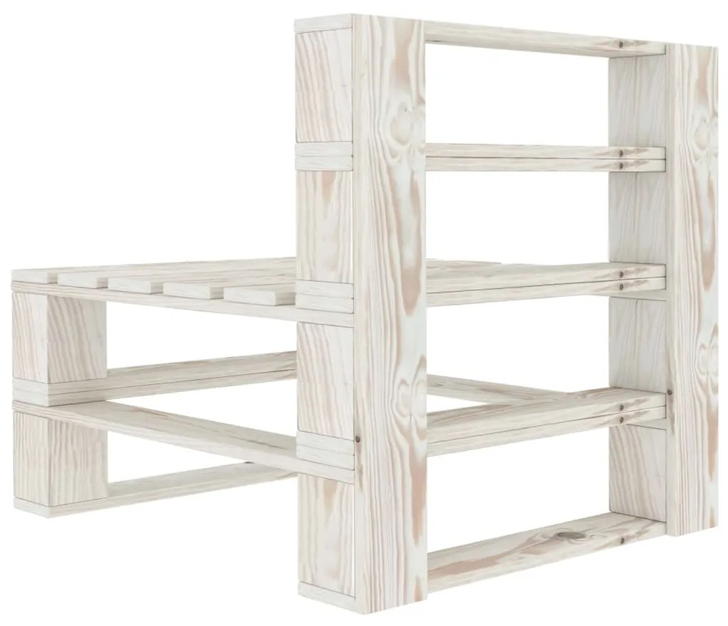 Set Salotto da Giardino 6 pz Pallet in Legno Bianco