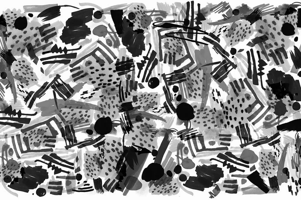 Carta da parati – Pop art astratto in bianco e nero