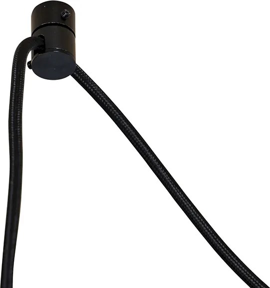 Lampada a sospensione nera con paralume a coccodrillo e interno dorato 35cm 3 luci - Cava