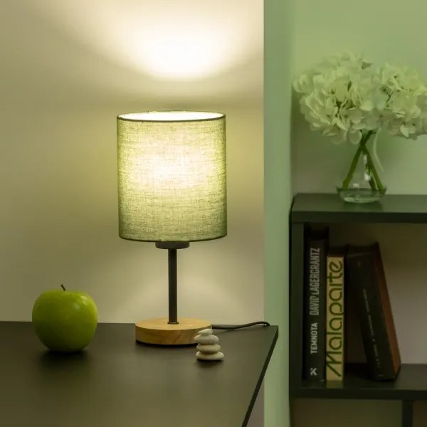 Brilagi - Lampada da tavolo NUBILA WOOD 1xE27/25W/230V quercia/verde