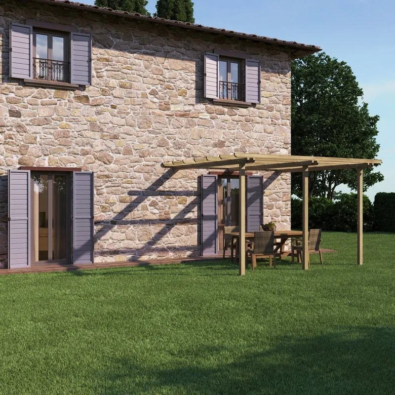 Pergola Orange in legno struttura naturale L 390 x P 390 x H 249 cm