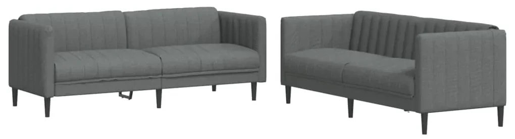 Set di divani 2 pz grigio scuro in tessuto