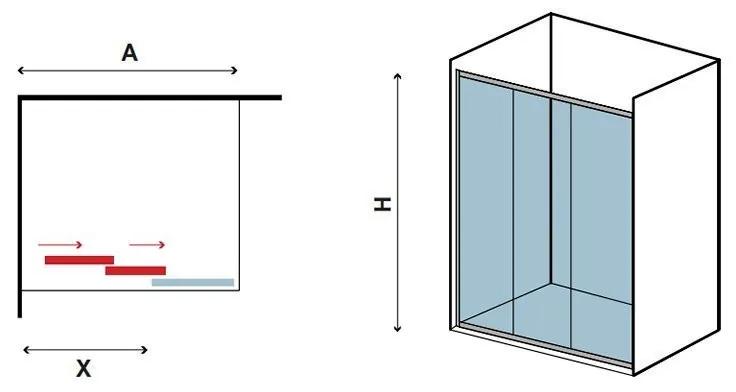 Kamalu - porta doccia 105cm vetro serigrafato altezza 180cm kp3000