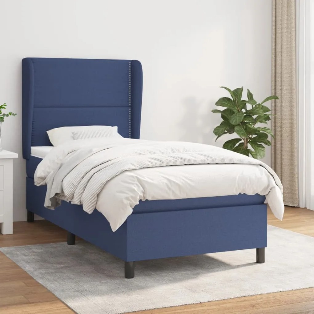 Giroletto A Molle Con Materasso Blu 100x200 Cm İn Tessuto /