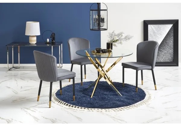 Tavolo da pranzo ESTEN trasparente/oro