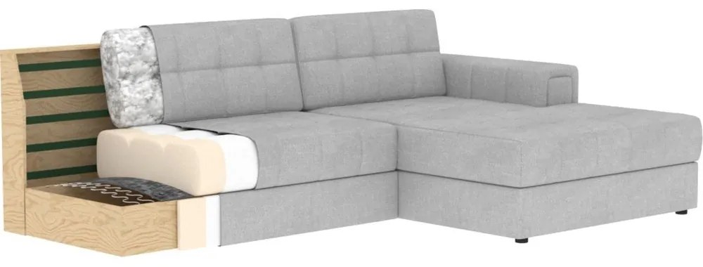 Divano angolare color crema allungabile (con penisola a destra/con chaise lounge) con rivestimento in bouclé Blezalt – ELTAP