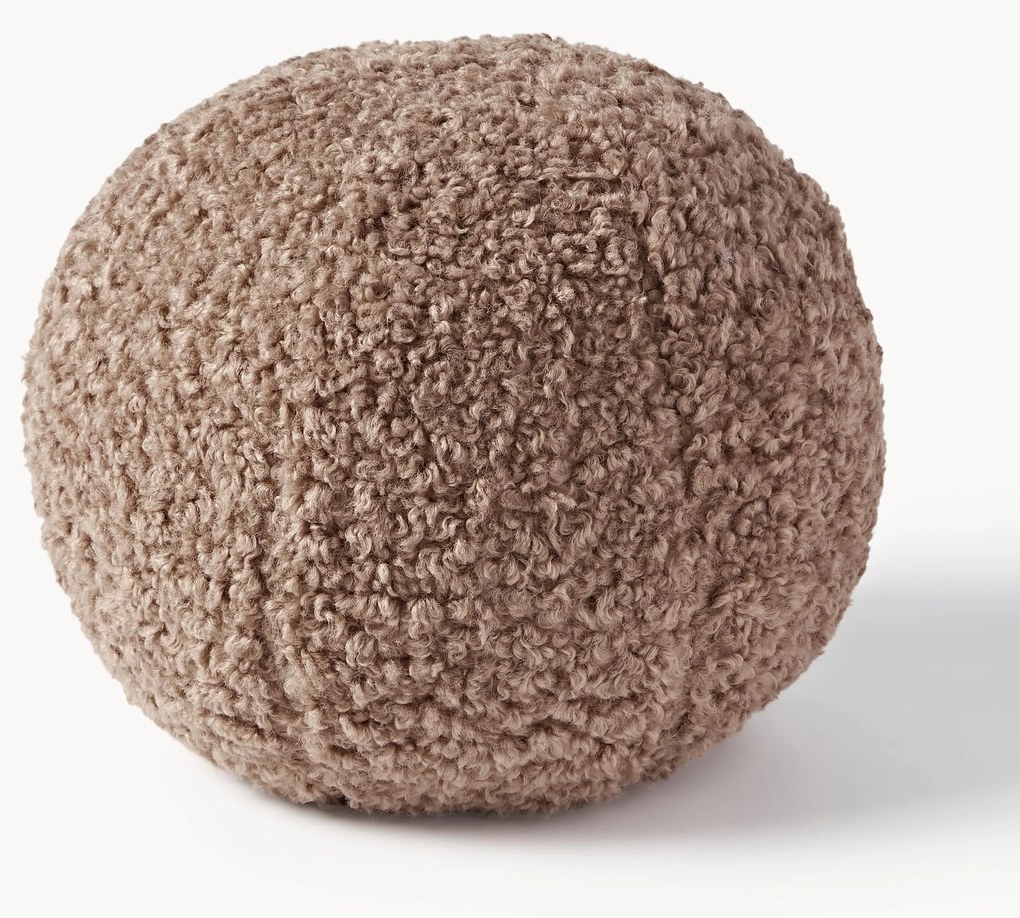 Cuscino decorativo rotondo in teddy Dotty