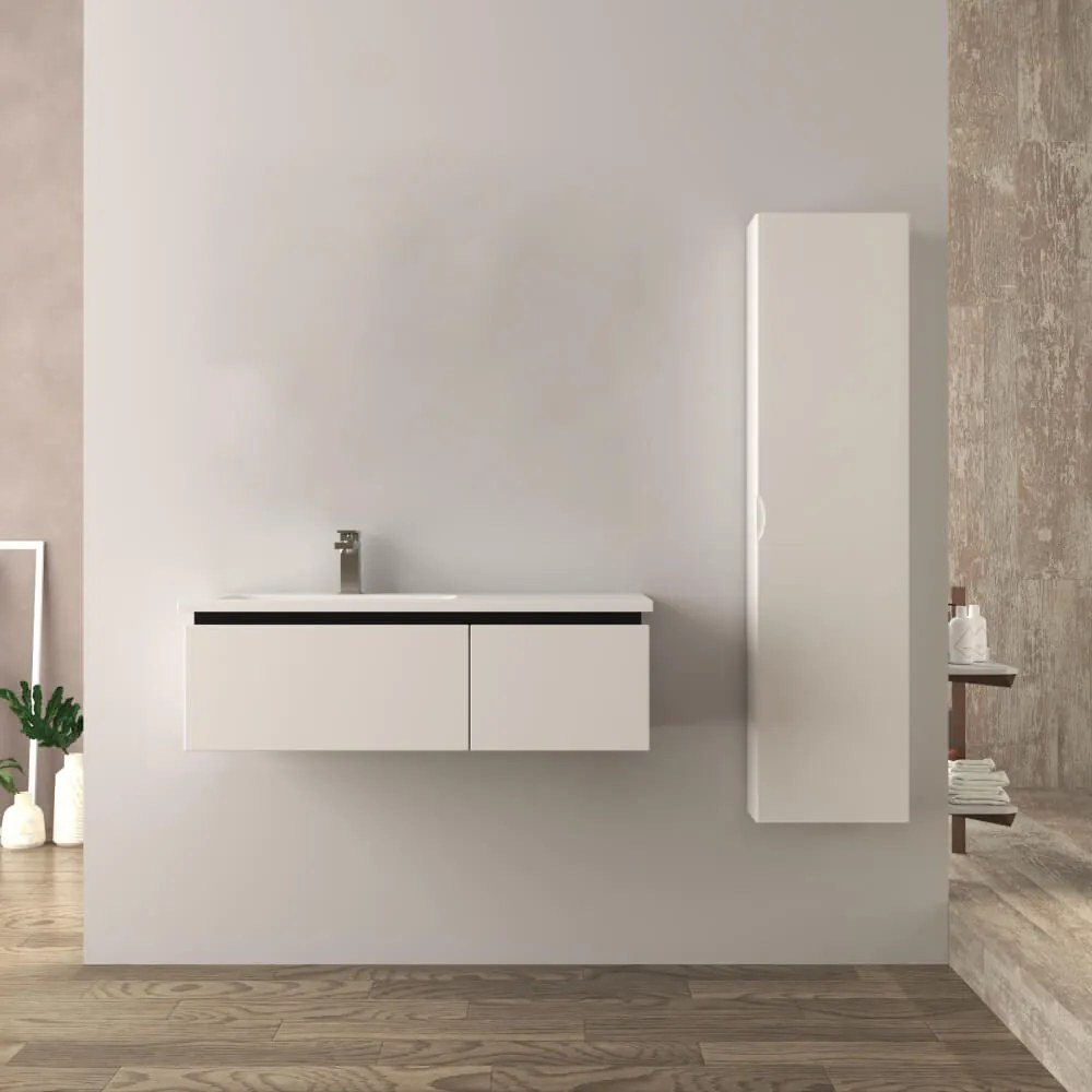 Mobile bagno 100 cm bianco lucido Mono Slide