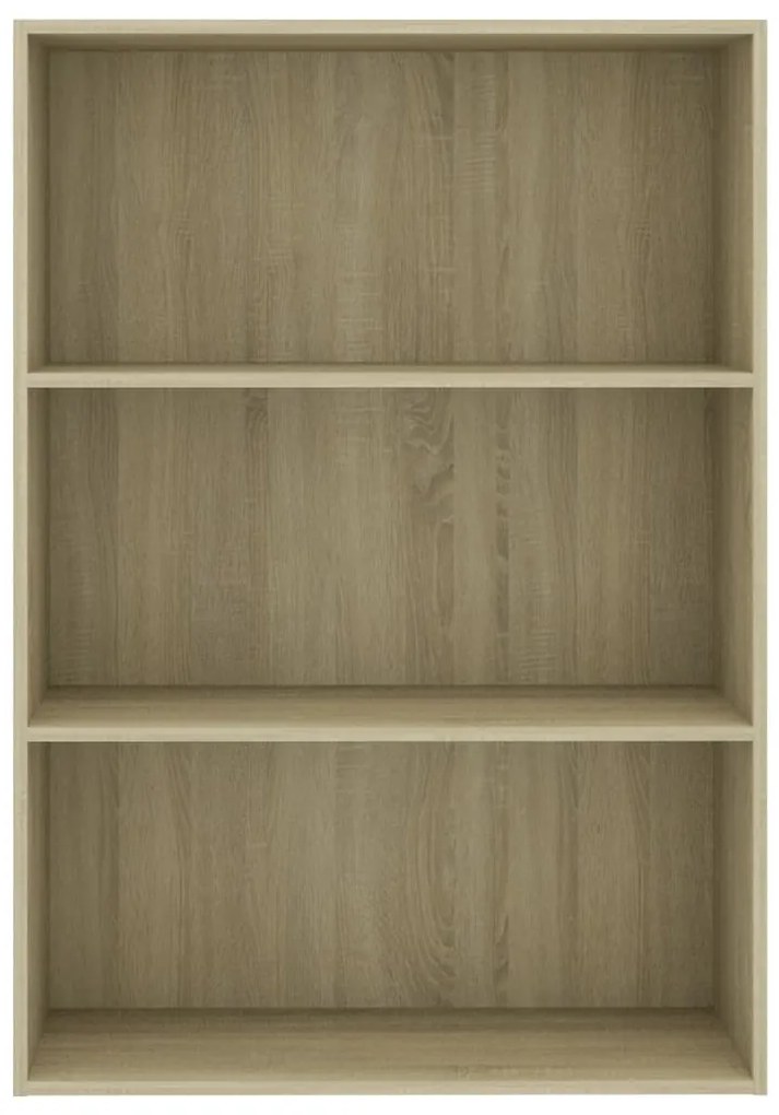 Libreria 3 Ripiani Rovere Sonoma 80x30x114 cm Legno Multistrato