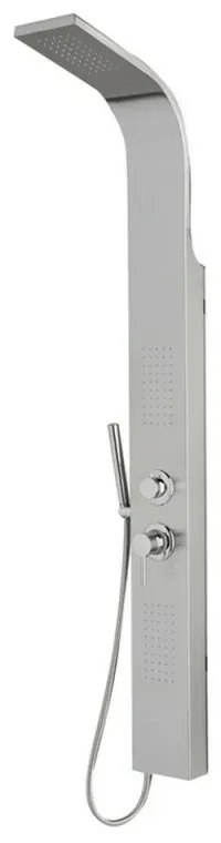 Pannello doccia multifunzione spazzolato con 3 getti in acciaio inox