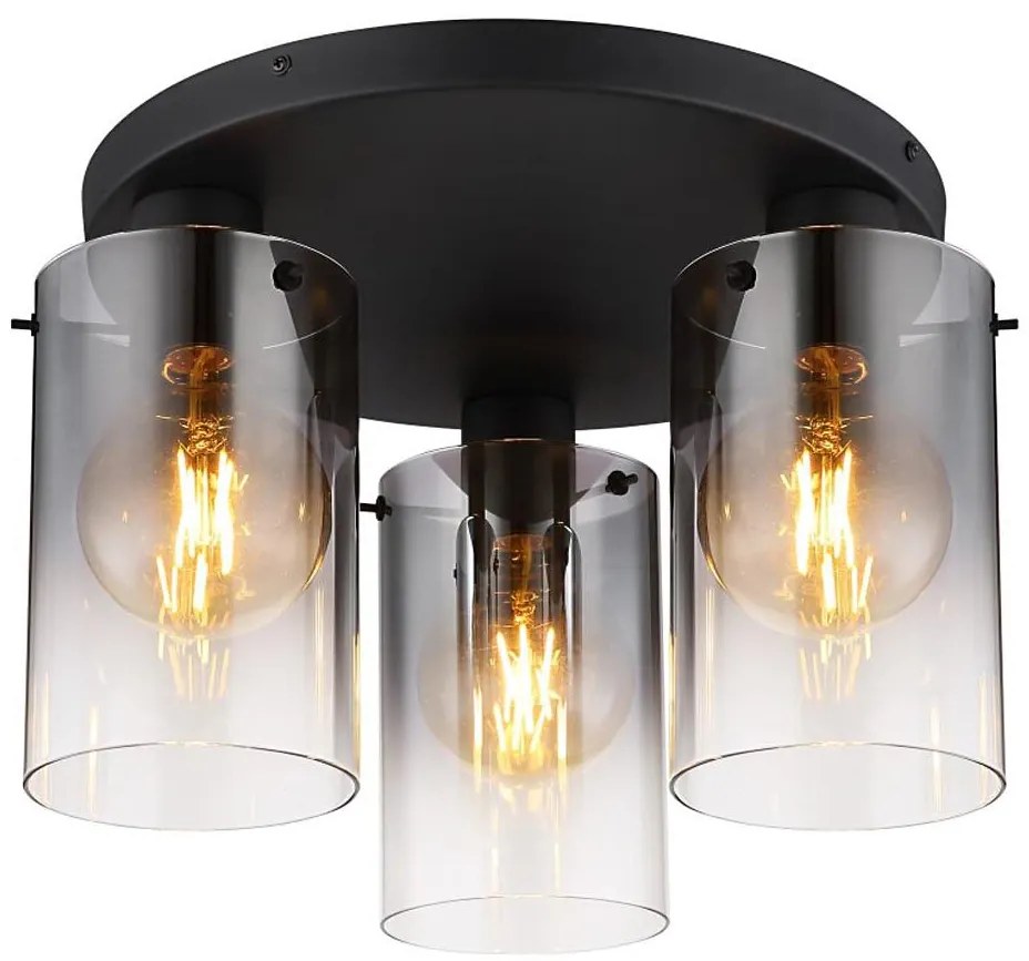 Globo 15907-3D - Lampadario a plafone FLORENTINA 3xE27/40W/230V diametro 40,5 cm nero