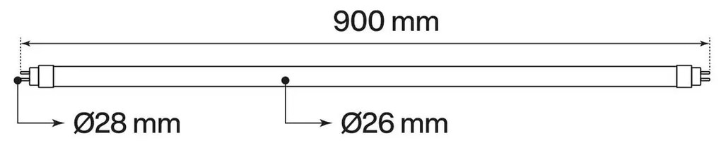 Tubo LED 14W 90cm 130lm/w - Starter Incluso - Osram chip LED Colore Bianco Naturale 4.000K