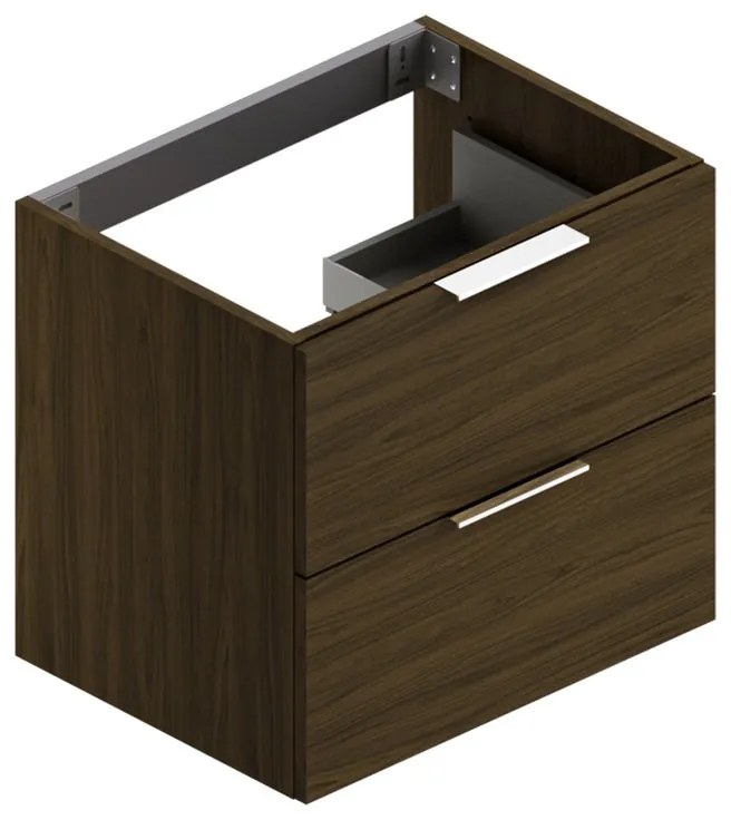 Mobile da bagno sotto lavabo SENSEA Jnka legno noce L 60 x H 55 x P 45 cm 2 cassetti, lavabo non incluso