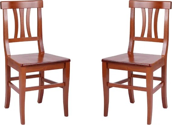 Sedia da cucina con seduta in legno LAURA ciliegio SET da 2