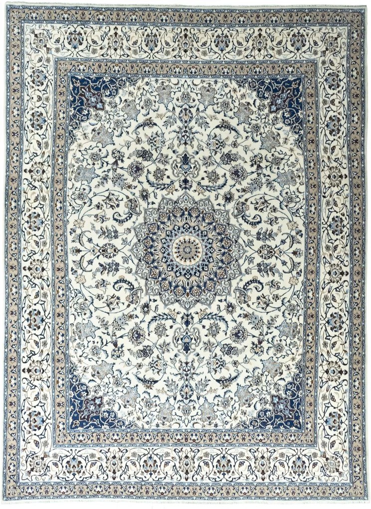 Nain Tappeto persiano 390x290 Beige (Iran) Annodato A Mano
