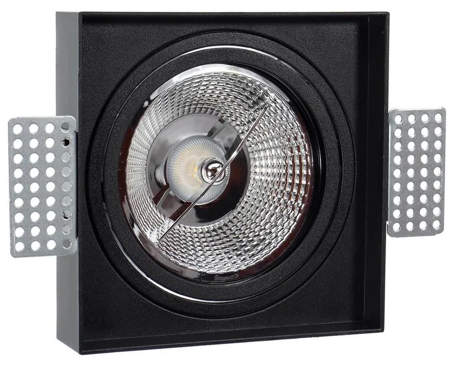 Portafaretto da Incasso AR111 Quadrato Orientabile 148x148mm - Nero