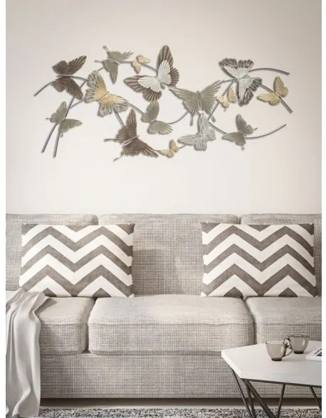 Pannello decorativo in ferro trama farfalle 118x3x52 cm Butterfly