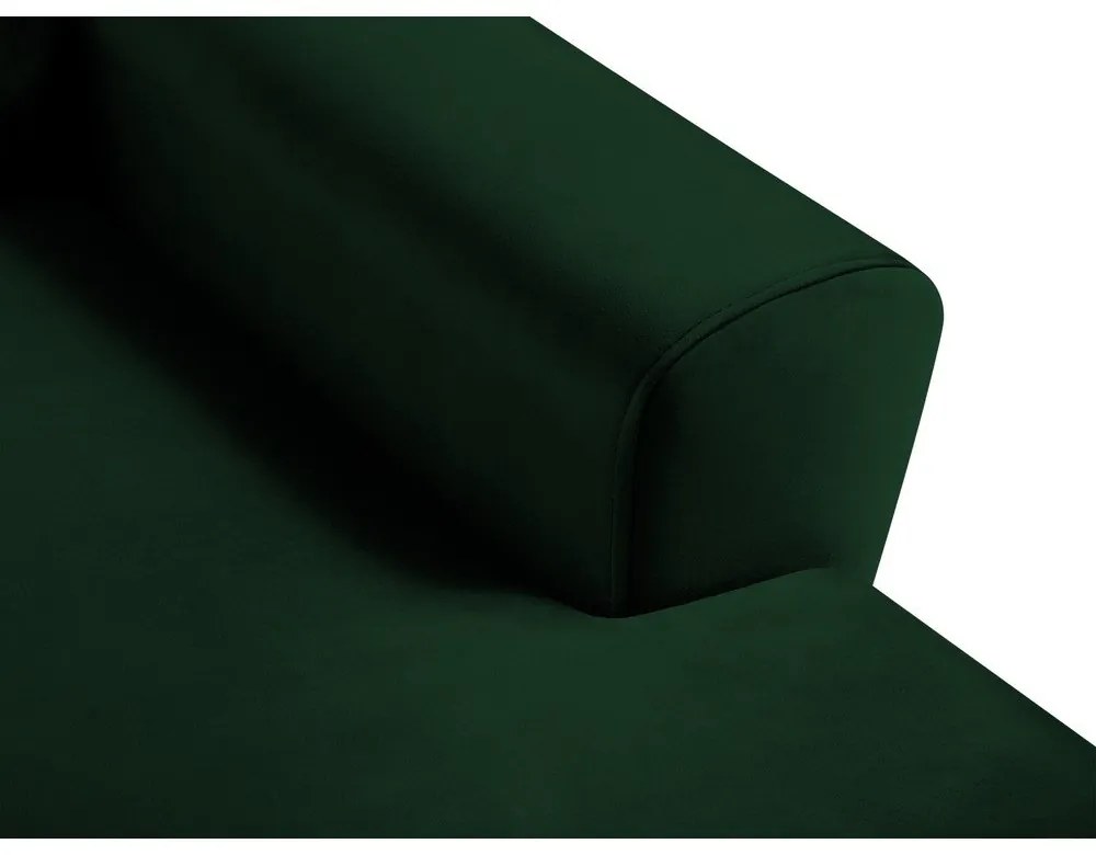 Divano angolare verde allungabile e con contenitore (con penisola a destra/con chaise lounge) con rivestimento in velluto Kyoto – Cosmopolitan Design