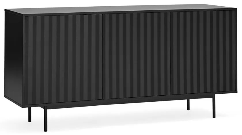 Cassettiera bassa nera 159x80 cm Sierra - Teulat