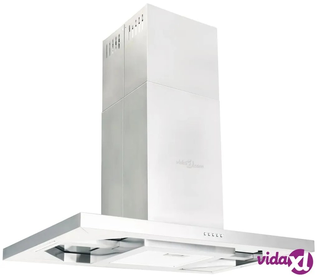 vidaXL Cappa a Isola 90 cm Acciaio Inossidabile 756 m³/h LED