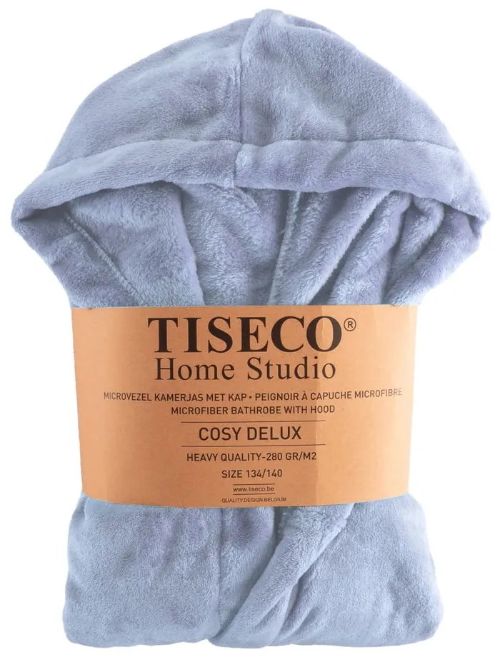Accappatoio per bambini blu in micropile Delux – Tiseco Home Studio