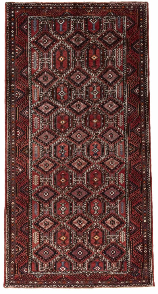 Hamedan Tappeto persiano 300 x 150 Rosso (Iran) Annodato A Mano