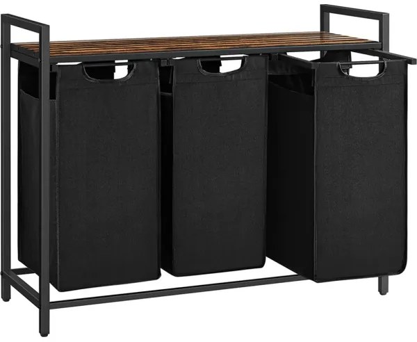 Cesto per biancheria REX marrone/nero