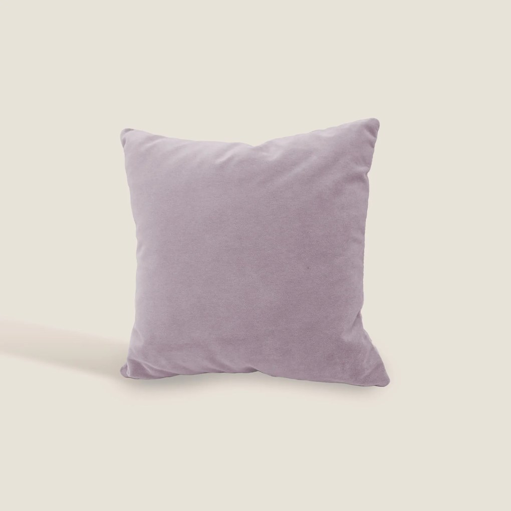 Luxury cuscino quadrato in velluto misto cotone disponibile in diversi colori lilla