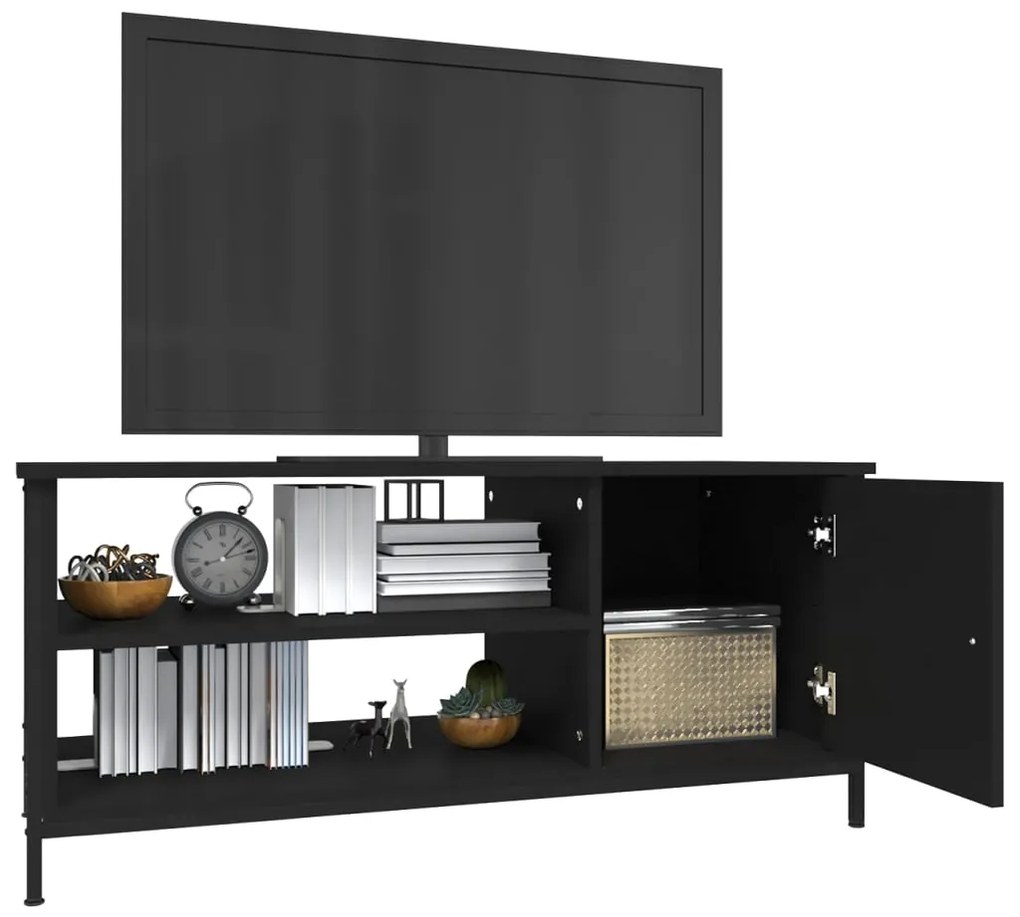 Mobile porta tv nero 100x40x45 cm in legno multistrato