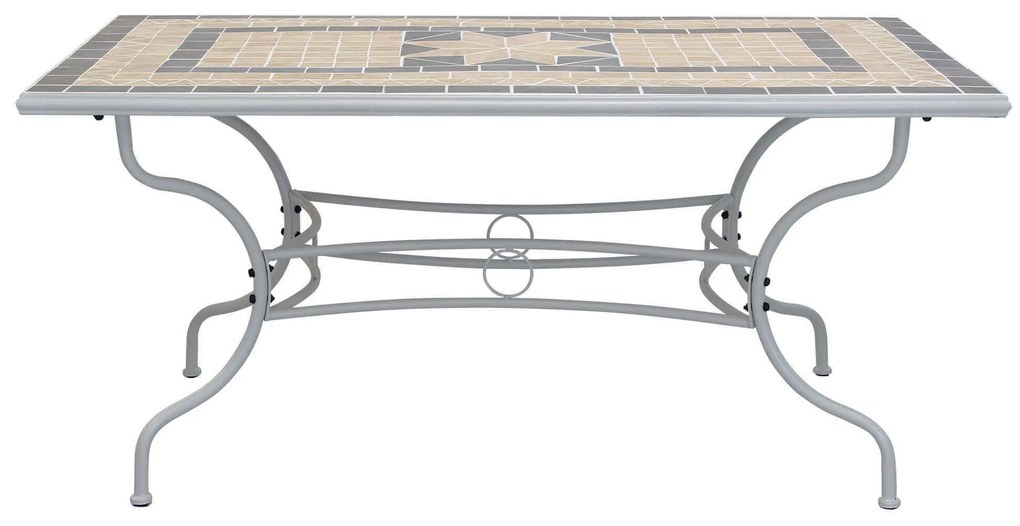 VENTUS - set tavolo in ferro cm 160 x 90 x 74 h con 6 sedie Ventus