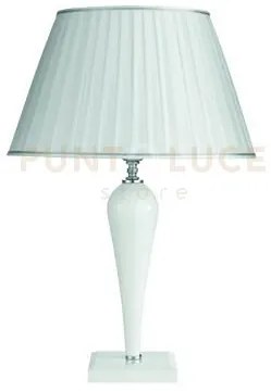 Lumetto ravel bianco e cromo attacco e27 1 luce h.39+24cm