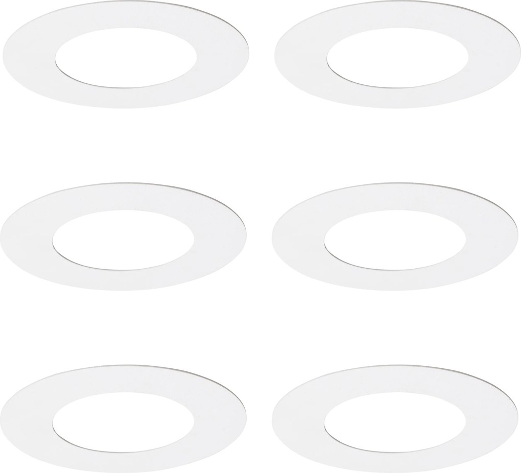 Set di 6 anelli distanziatori bianchi per faretti da incasso 7,5 - 13 cm - Spacer