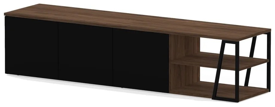 Tavolo TV nero in noce 190x45 cm Albi - TemaHome
