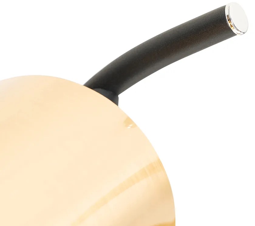 Plafoniera moderna nera e oro 3 luci - Lofty