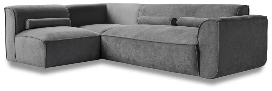 Divano angolare componibile grigio (con penisola a sinistra) Flex Felix – Miuform