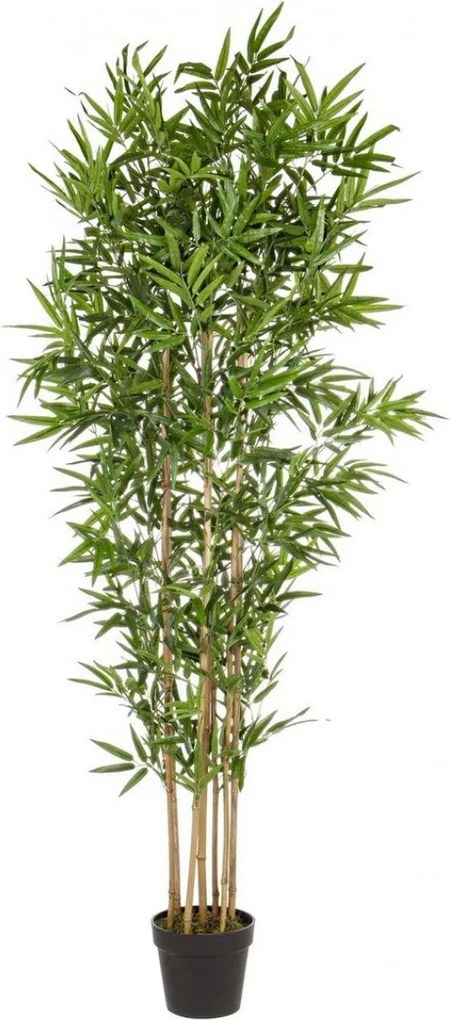 Set 2 Piante Artificiali di Bamboo 70x70x185 cm in Plastica con Vasi Verde...
