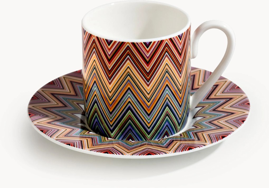 Set di 2 tazzine da caffè con piattino Fine Bone China Jarris