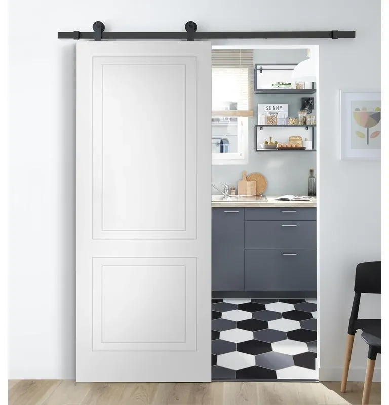 Porta scorrevole Clew in mdf bianco, L 92.5 x H 211.5 cm, con binario Industrial Reversibile