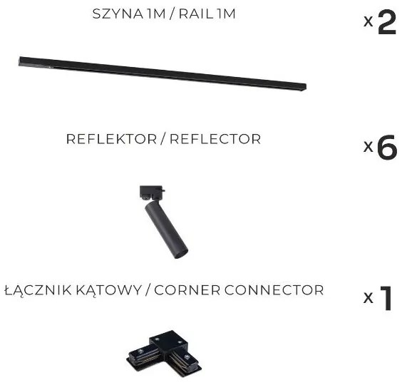 Zuma Line 3577 - Faretto a binario LULU 6xGU10/35W/230V, nero