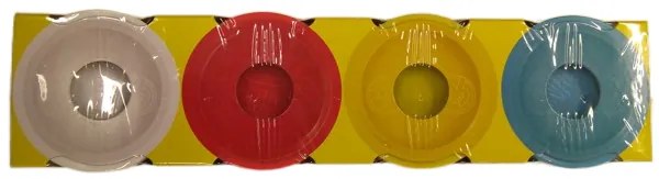 Play-Doh Plastilina 4 Vasetti Colorati - bianco, rosso, giallo, blu
