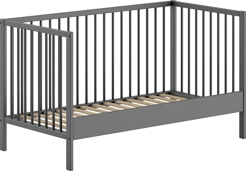 Lettino color antracite in pino massiccio 70x140 cm DINO – Vipack