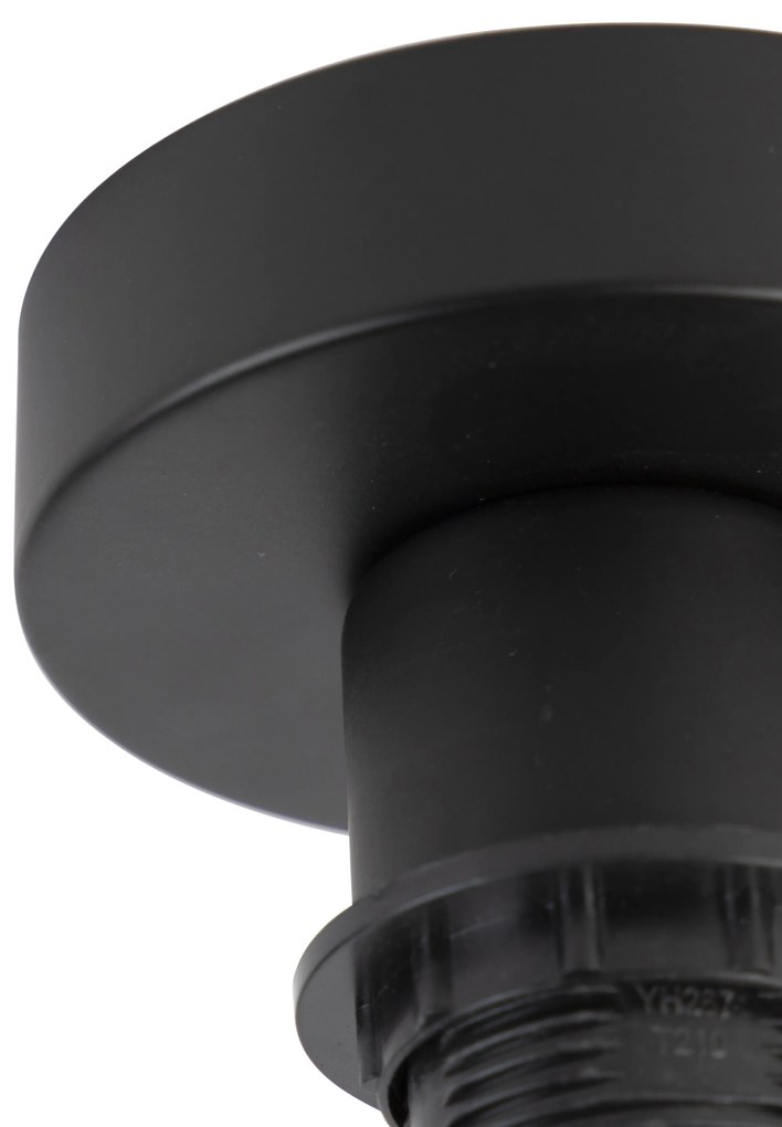 Plafoniera con paralume in cotone nero con oro 20 cm - Combi Black