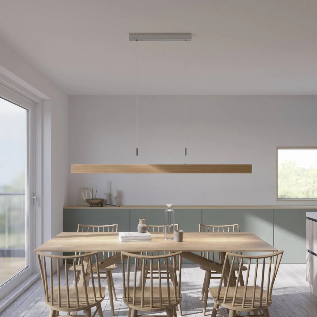 Lampada a sospensione Lise Quitani, dimmerabile, Legno chiaro, Soggiorno / Sala da pranzo, Legno, Design, Lampada a sospensione