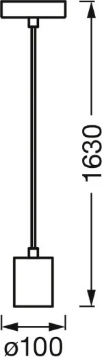 Osram - Cavo di alimentazione PENDULUM CYLINDER 1xE27/15W/230V in legno