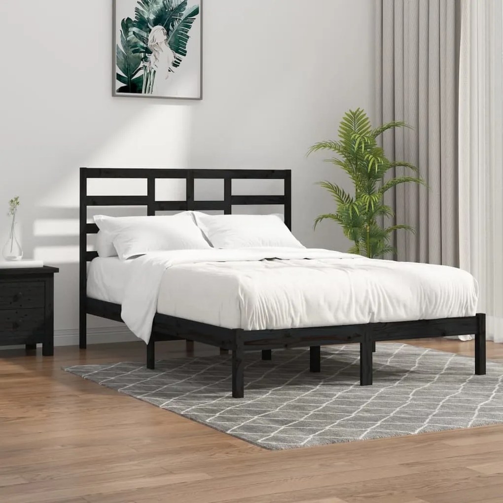 Giroletto Nero İn Legno Massello 140x190 Cm /