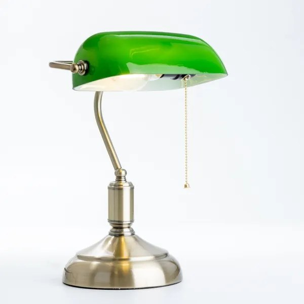 Brilagi - Lampada da tavolo BANK OFFICE 1xE27/60W/230V ottone/verde