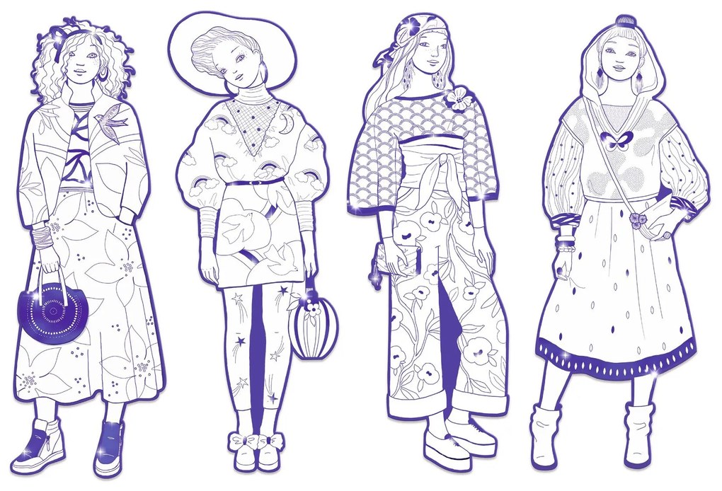 Disegni da colorare per piccoli stilisti - Zaho & amiche