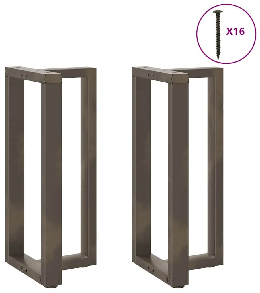 Gambe Tavolo Bar Forma T 2 Pz Naturale 40x35x(90-91)cm Acciaio /