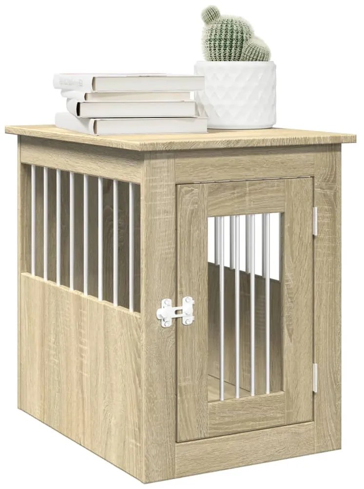 Gabbia cani da arredamento rovere sonoma 45x62x59cm multistrato