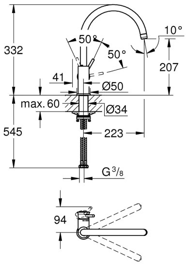 GROHE 31553001 - Miscelatore per lavello START CLASSIC cromato lucido